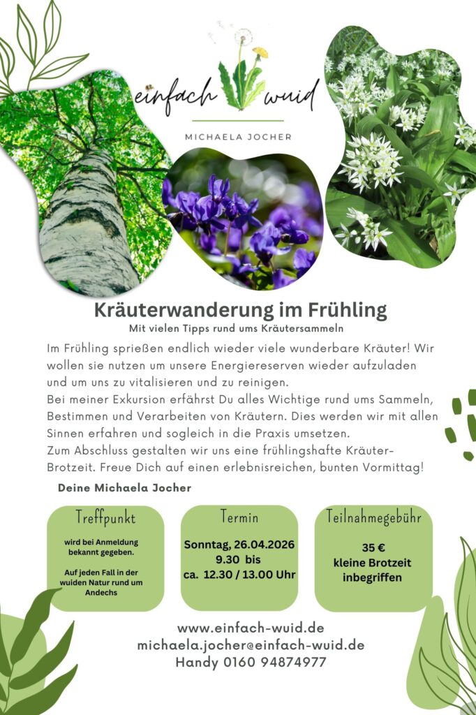 Flyer Kraeuterwanderung im Fruehling 2026